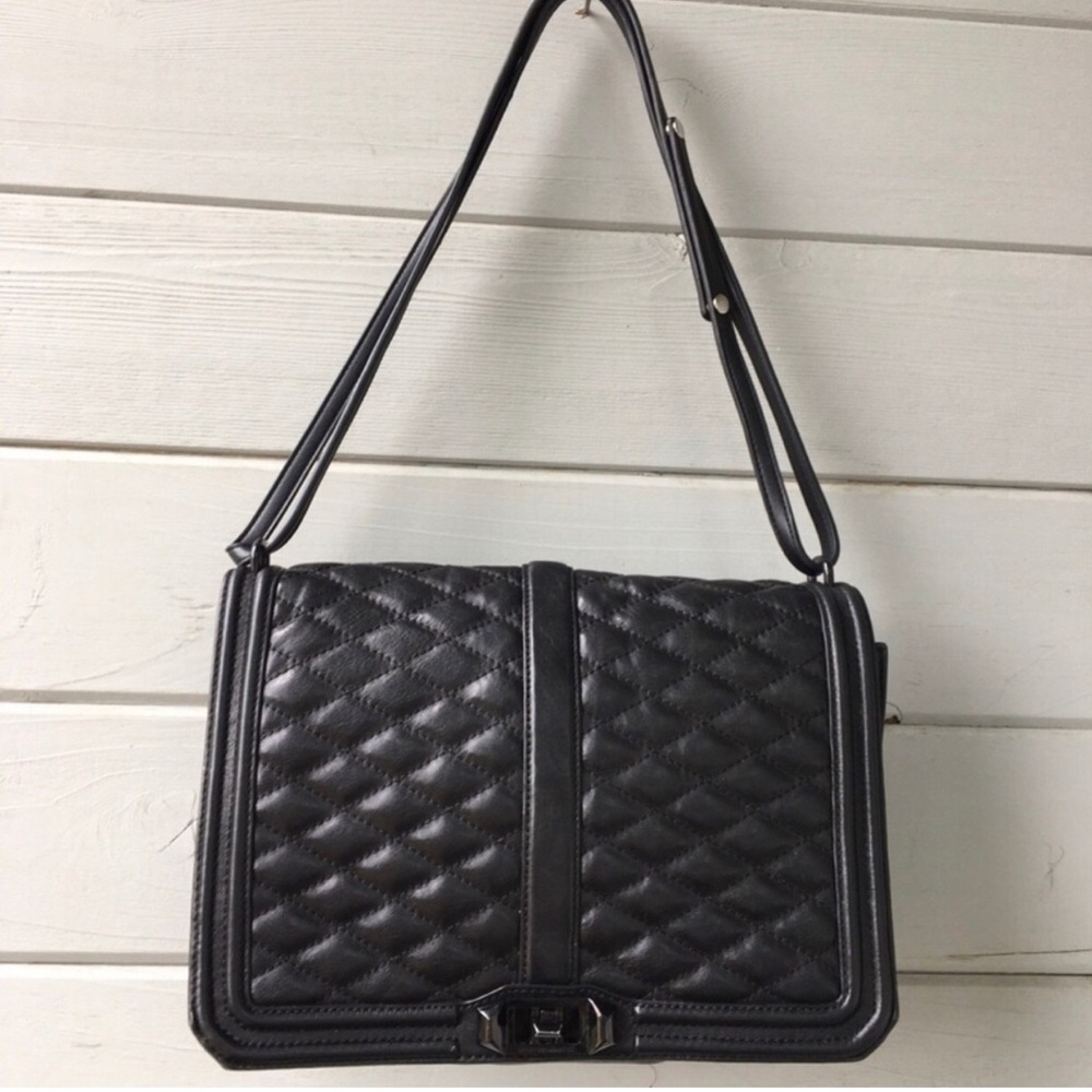 Rebecca Minkoff Quilted Black Leather Bag.